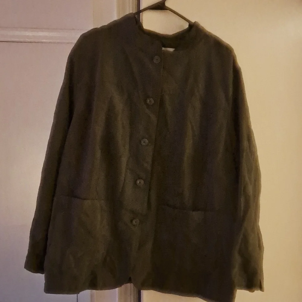 Green soft suede wrap skirt set - Picture 2 of 2